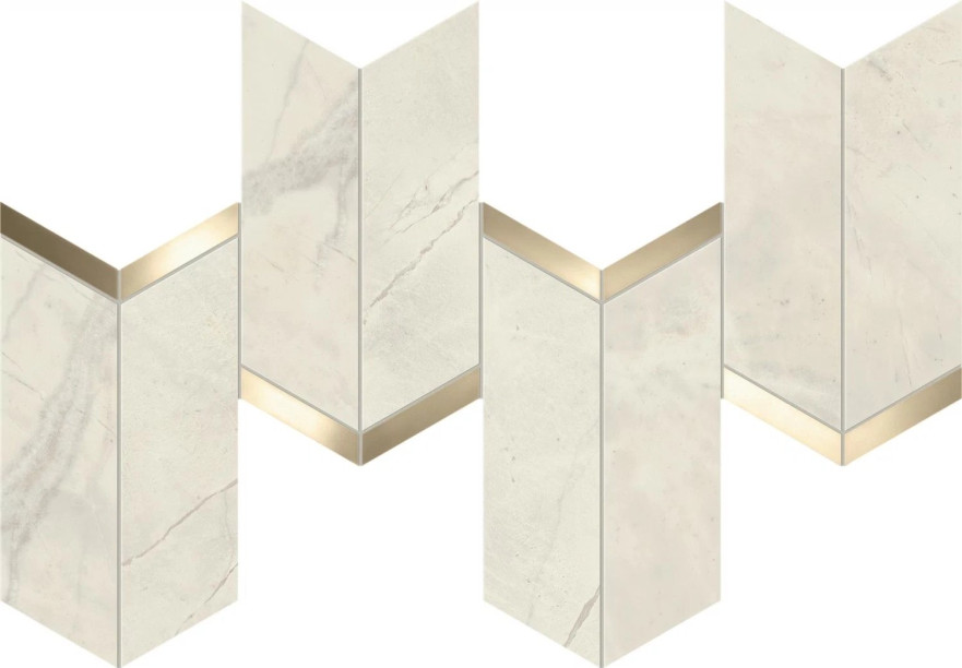 Мозаика Marvel Calacatta Perla Mosaico Chevron Lappato (19.2x46.3) AF8Y AF8Y