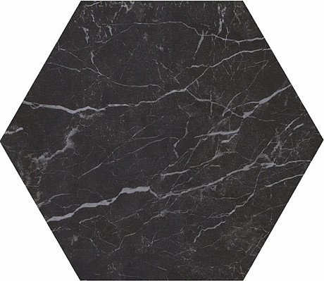 Керамогранит Cp Marmoker Nero Creta Lucido ottagono (59x59)