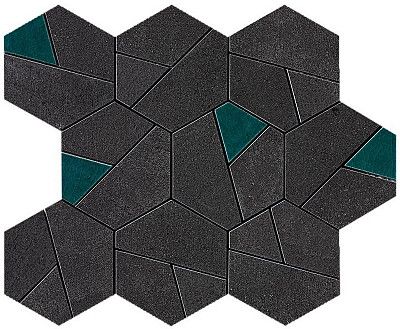 Мозаика Boost Tarmac Mosaico Hex Jade (25.28.5) AN7A