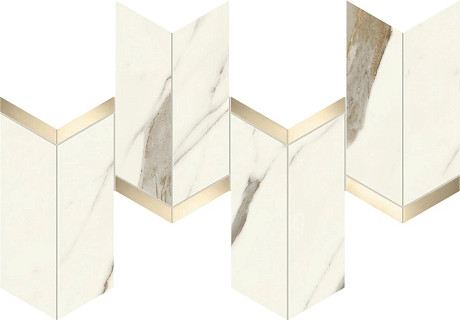 Мозаика Marvel Calacatta Sublime Mosaico Chevron Lappato (19.2x46.3) AF8X