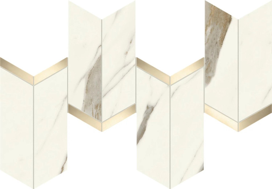 Мозаика Marvel Calacatta Sublime Mosaico Chevron Lappato (19.2x46.3) AF8X AF8X