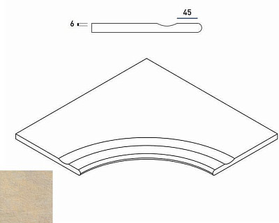 Бортик угловой закругленный с выемкой Sand Bordo Svasato Angolare Round 30 620090000244 (60x60)