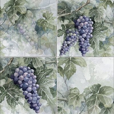 Декор Set Acuarela Uvas A (4pzs) (10x10)