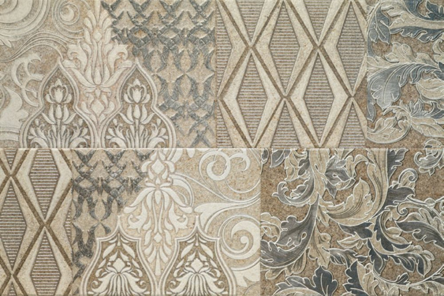 Декор Ros. 7514 Composicion living II gris (25x75)