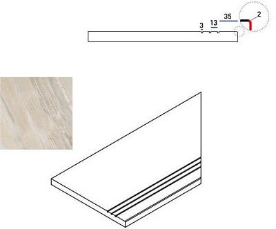 Бортик правый White Bordo Grip Dx 620090000208 (30x60)