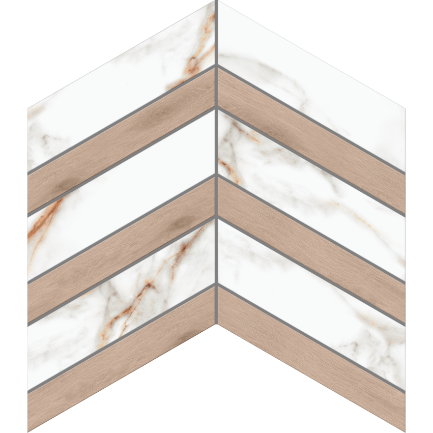 Мозаика SM03/SI01 Chevron (37,5x29x10) непол. SM 03