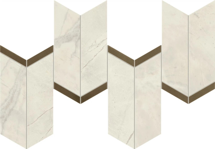 Мозаика Marvel Calacatta Perla Mosaico Chevron Lappato (19.2x46.3) AF8Y AF8Y